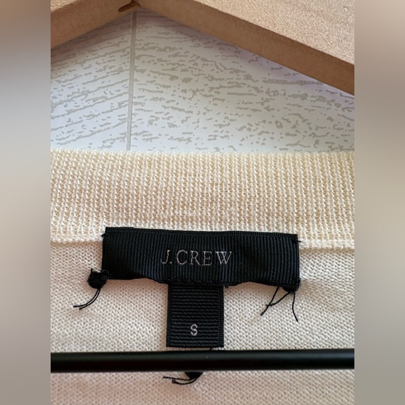 J.Crew Tippi Polka Dot Merino Wool Sweater Ivory Black Size S - Picture 8 of 12